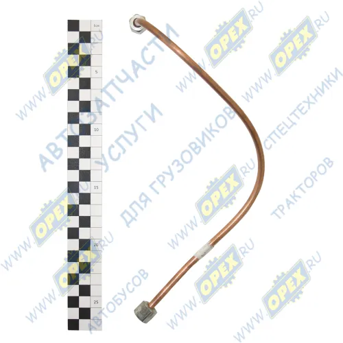 642208-3509262 Трубка (медь) ф6; L=390 Г=М12+К14/Г=М12+К14 компрессора МАЗ подвода масла МАЗ1