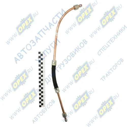 533630-3509278-700 Трубка компрессора МАЗ со шлангом (ф10; L=600 Г=М16+К19/Г=М16+К19 подвода охлаж.жидкости); (тропическое исполнение) МАЗ1