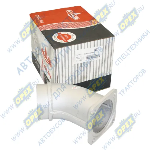 551605-1203120-050У Патрубок нижний выхлоп МАЗ ( L=280 ф110/квадрат.фланец 4отв.ф12) под 30 градусов МАЗ