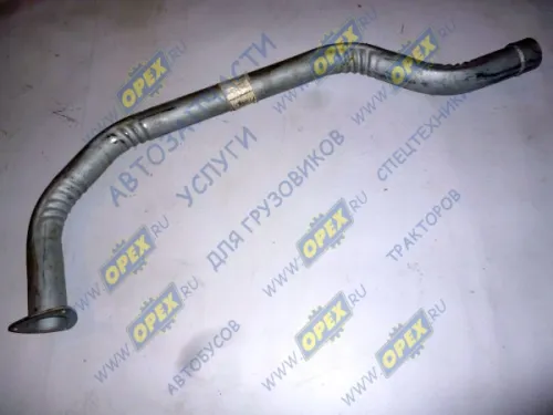 4370-1203032-002 Труба приемная глушителя МАЗ (L=1710, ф80, треуг. фл. 3 отв.,ф10, длинная) МАЗ