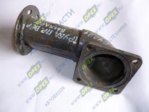 64221-1203009-01 Труба приемная глушителя МАЗ L=395 квадр.фл 4отв./кругл.фл 6отв., (верх. выхлоп) МАЗ
