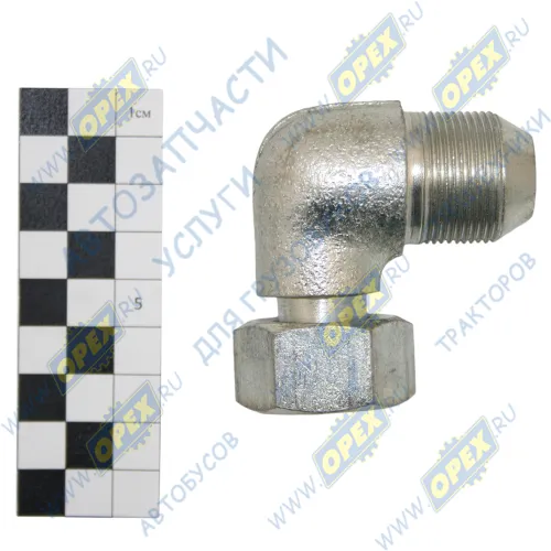 103-3506123 Фитинг Угольник Рнаруж=М27х1,5/Г=М26х1,5+К=32 привертной н18-п18; (компрессора ЯМЗ-536) МАЗ1