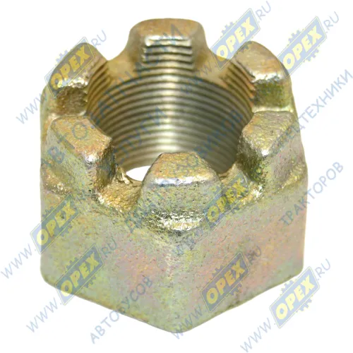 375088 Гайка ГОСТ-5918 М36х2 h=38(47) К=53(55) (коронч.) петли сцепной (ст.обр.),шкворня седельн.уст-ва МАЗ