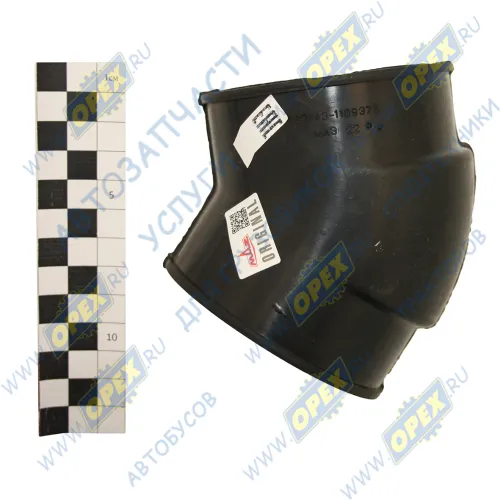 437143-1109375 Уплотнитель воздушного фильтра МАЗ (ф80х90, L=130, патрубок Г-образ.) МАЗ1