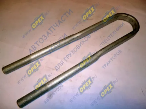 509-2912408У Стремянка рессоры МАЗ задней (L=530х95 М27х2 Р=97, разный изгиб) МАЗ