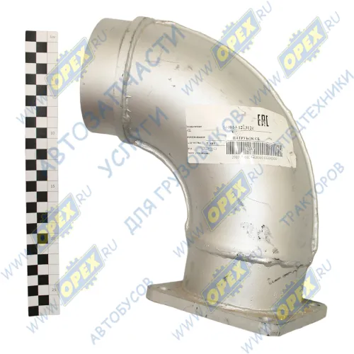 544010-1203120 Патрубок L=390 ф110/квадрат.фланец 4отв.ф12 сб. н/о (под верхний выхлоп) МАЗ1