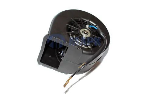 009-А70-74D (с кожухом) Мотор отопителя 12В, Газель Бизнес с вентилятором в сб.; 2 плоск. клеммы, н/о с кожухом МАРК