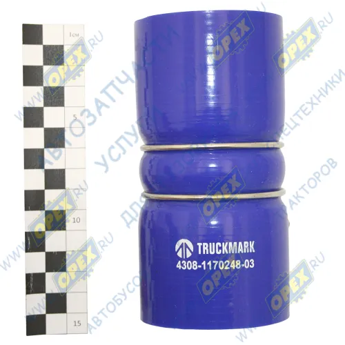 4308-1170248-03 Шланг (патрубок) ф63х73 L=140 (гофр. в метал. кольц.) ОНВ интеркулера Камаз-4308 МАРК1