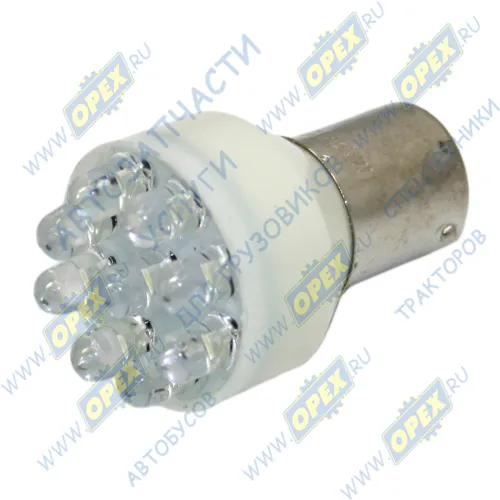 12-T25/9LED Лампа светодиодная 12V P21W (BA15s-1 конт.); 9LED Маяк1