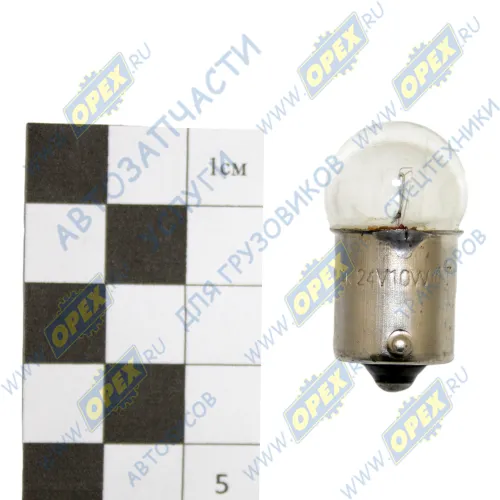 62410 Лампа накаливания 24V 10W; R10W (BA15s - 1 контакт) K?GEL (1970-2020), MB Accelo (2003-2020), NEOPLAN (1970-2020), RVI LCV (1970-2020), VOLVO Bus (197; BA15s Маяк
