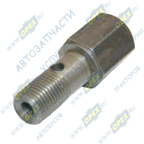 240-1111112 Фитинг Штуцер Рнаруж=М10х1/Рвнутр=М10х1 L=40, K=14 с отв-м форсунки(дренаж) ММЗ