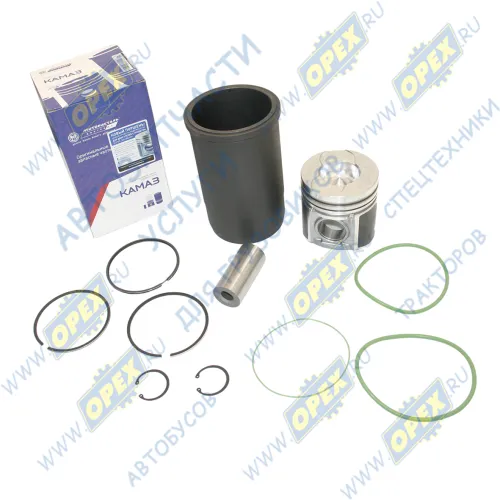 740.1000128-АК-44 Гильза с поршнем, с пальцем и кольцами КАМАЗ Евро-0; поршень (новая конструкция) с рассекателем Мотордеталь