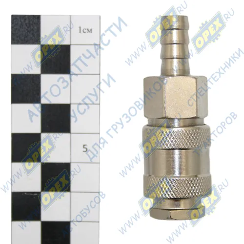 GS-M-10 Фитинг (штуцер) прямой; соединение елочка ф10(под шланг)/трубка ф10х1,0мм(цанга) К=19 L=65 НОРМ1