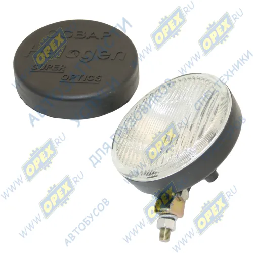 2101.3743-04 Фара противотуманная белая круглая 12в 170x170x90 мм; ф150 12v лампа Н3, белая с крышкой ОСВАР