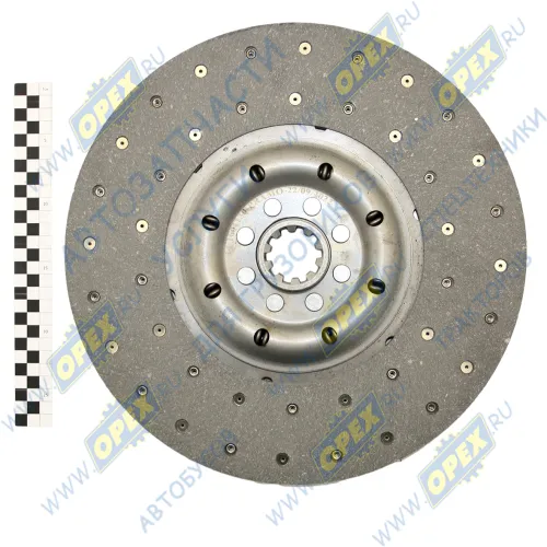 14-1601130Е Диск сцепления ведомый ф350; шлиц=10; фшлица=42х6; с безасбестовой накладкой ПРАМО1