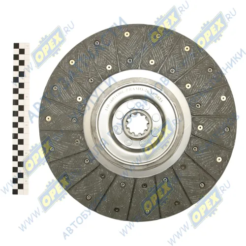130-1601130Е Диск сцепления ведомый ф340 dпос=38 hступ=38 короткая ступица ЗИЛ 130,ЗИЛ 5301 (лапковая корзина); с безасбестовой накладкой ПРАМО2