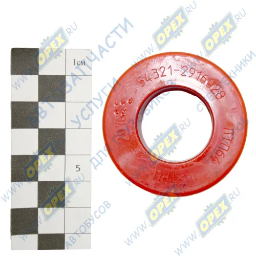 54321-2916028 Втулка стабилизатора средняя МАЗ (ф30х44, L=35, L1=27 (полиуритан); (красная) ПТП1