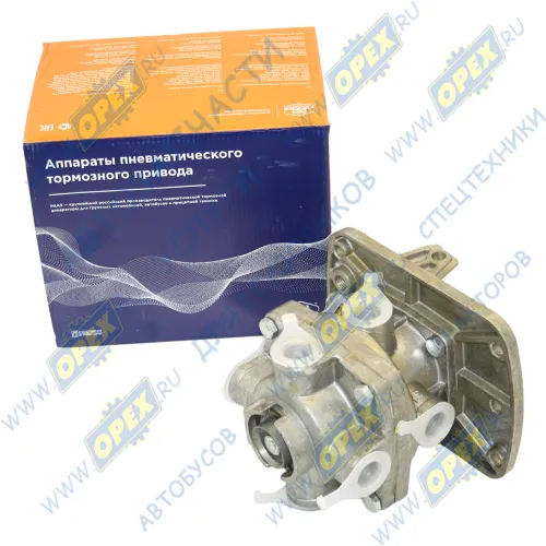 100-3514108-10 Кран тормозной 2-х секционный подпедальный (без педали); МАЗ,КамАЗ ЕВРО (8 отверст.М22х1,5/7отверст.ф10) РААЗ