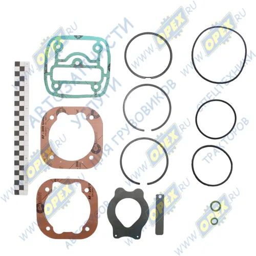 77532059S РМК 1-цилиндрового компрессора КамАЗ (53205-3509015); (произв. до IV квартала 2018) прокладки,кольца поршневые,кольца РТИ,клапана Ракурс1