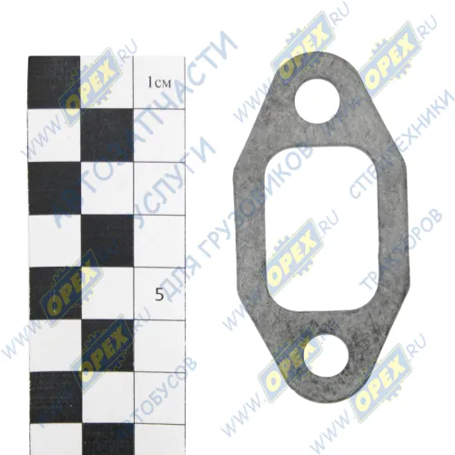 5340.1213066-10 Прокладка ромбич. 66х32; 2отв.ф8 патрубка отводящего системы РОГ (дв.ЯМЗ-534,536); (паронит 1мм) РД