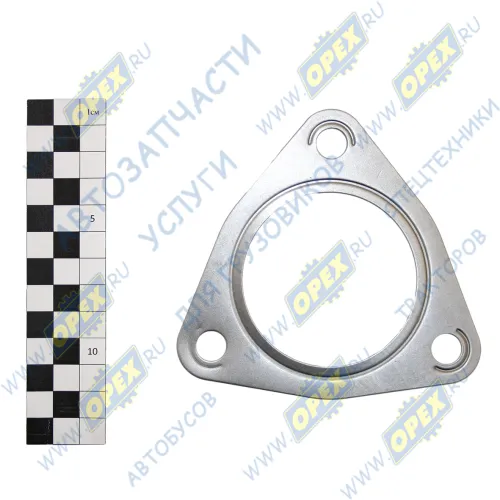 7511-1008058 Прокладка (сталь) треуг.110х115; фвнутр=65; 3отв.ф10, фланца (внутр.Ф65) РД