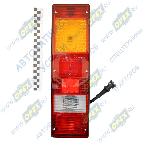 7452.3716-08 Фонарь задний левый КАМАЗ,МАЗ,УРАЛ 24в со жгутом (вилка СЦАЗ); с проводом и подсветкой номера (вилка СЦАЗ) РУДЕНСК2
