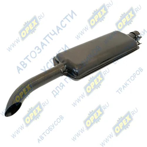 60-1205015А Глушитель короткий (L=500мм+L трубы 350мм,ширина 230мм) с хомутом/МТЗ.Т-40,ЛТЗ/; (корот.) РУП-14