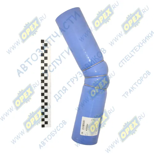 4308-1170132-05С Шланг (патрубок) кривой (1 изг.) ф75х83 L=450 (гофр. в метал. кольц.) подводящий СилКо1