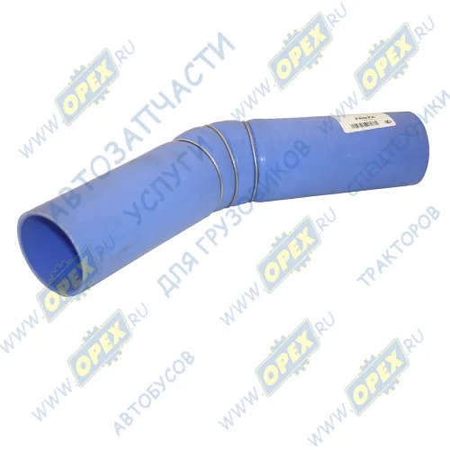 4308-1170132-05С Шланг (патрубок) кривой (1 изг.) ф75х83 L=450 (гофр. в метал. кольц.) подводящий СилКо