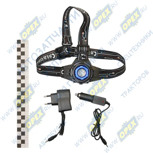 PF-PFL-HL24 Фонарь налобный на батарейках LEDx7 большой; Вольт, 1L, zoom, аккум. 220В+12В/120/ Следопыт1