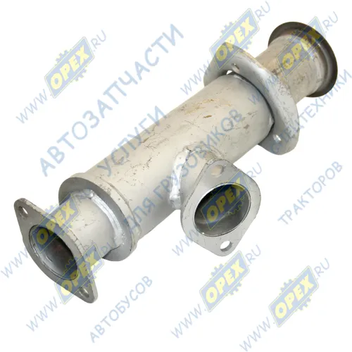 32053-1203248-20 Труба приемная ф75 L=380; 1 треуг.фланец/2 ромбич.фланца ПАЗ-32053 промежуточная Евро-2, Евро-3 СОД