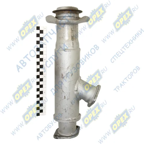 32053-1203248-20 Труба приемная ф75 L=380; 1 треуг.фланец/2 ромбич.фланца ПАЗ-32053 промежуточная Евро-2, Евро-3 СОД1