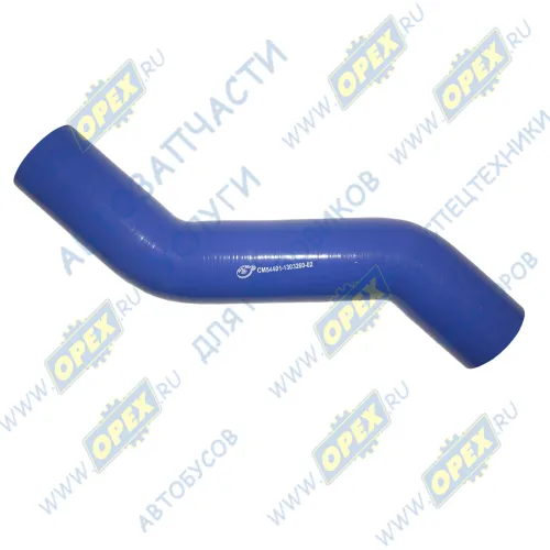 54401-1303260-02-СПЕЦМАШ Шланг (патрубок) кривой (2 изг.) ф70х80 L=420 МАЗ нижний отводящий, ЯМЗ Евро-2,3; (силикон) СПЕЦМАШ1