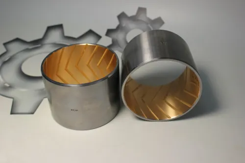 250Б-2918074-СПЕЦМАШ Втулка (бронза) ф87х97 L=77 балансира ,с 8 проточками внутри ((бронза)) СПЕЦМАШ