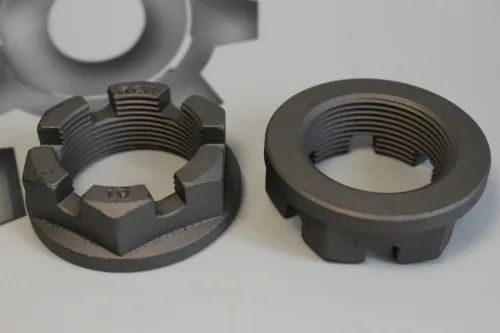 374964-01 Гайка С/И М42х2 h=29, К=63 корончатая , фланцевая хвостовика редуктора МАЗ (корончатая) СПЕЦМАШ