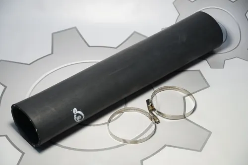 642290-1303025-Х1-СПЕЦМАШ Шланг (патрубок) ф70х80 L=370 радиатора МАЗ отводящий нижний; (РТИ) с хомутами СПЕЦМАШ