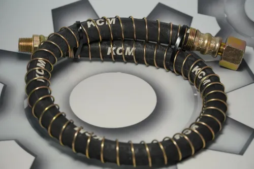 938-3506060-Б2-СПЕЦМАШ Шланг тормоз. ф17 L=700 Г=М20+К24/Ш=М12(на конус)+К14 тормозным камерам полуприцепа СПЕЦМАШ