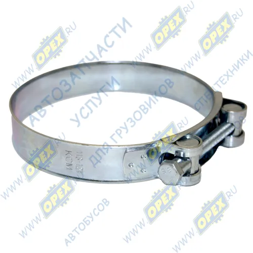 534005-1203050 Хомут глушителя D=114,5 мм h=30 (болт-гайка), MAN Bus (1970-2020), MB LCV (1970-2020); /приемной трубы МАЗ (ф113-121)  s=24 со стяжным болтом СПЕЦМАШ