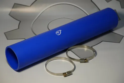 642290-1303025-Х2-СПЕЦМАШ Шланг (патрубок) ф70х80 L=370 радиатора МАЗ отводящий нижний; (силикон) с хомутами СПЕЦМАШ