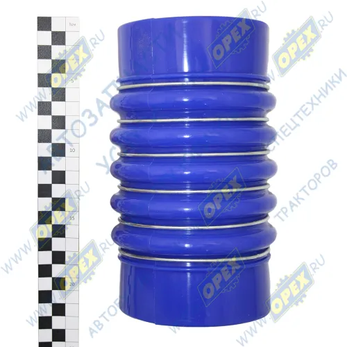53205-1170248-СПЕЦМАШ Шланг (патрубок) ф100х112 L=210 (гофра) теплообменника воздушного ЕВРО; синий силикон СПЕЦМАШ1