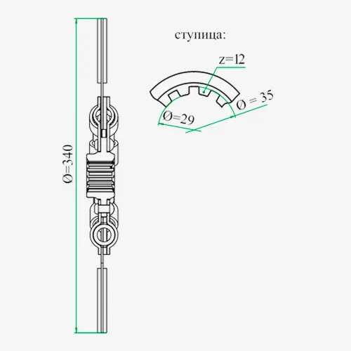70-1601130-А3 Диск сцепления ведомый ф340; шлиц=12; МТЗ-80,82; (пружины) ТАРА2