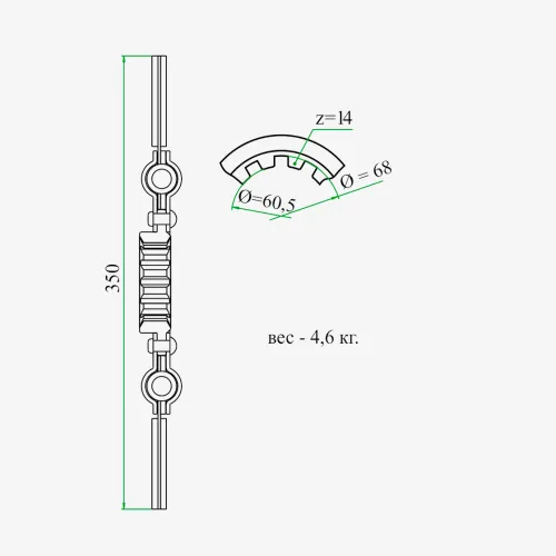 А52.21.000-70 Диск сцепления ф350; шлиц=14; фшлица=68х6, ведомый А-41.Д-440; с пружинами ТАРА2