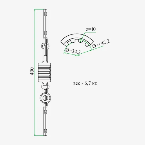 238-1601130 Диск сцепления ведомый ф400; шл.=10; фшл.=42х6 ЯМЗ 236,238,238Н; (универсальный перед/зад 1 шт.) ТАРА2