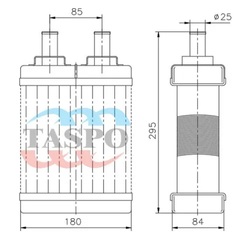 АМАЗ 103С-8101060 Радиатор отопителя салона МАЗ-103,105,107,152,203,205,206,251,256 ТАСПО