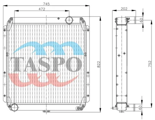 5320Т-1301010-20 Радиатор водяной КАМАЗ; алюминиевый ТАСПО