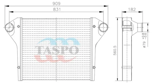 437030-1323010-063 Охладитель наддувочного воздуха ОНВ МАЗ-437030,АМАЗ-256,200,270 (дв.Deutz BF4M1013FC E3) ТАСПО