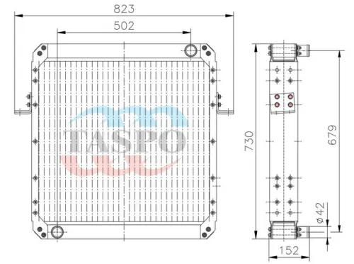 4370Т-1301010-001В Радиатор водяной 3-рядн. 2хd=42 С/О МАЗ 4370 с двиг. ММЗ 245.9-540 ТАСПО