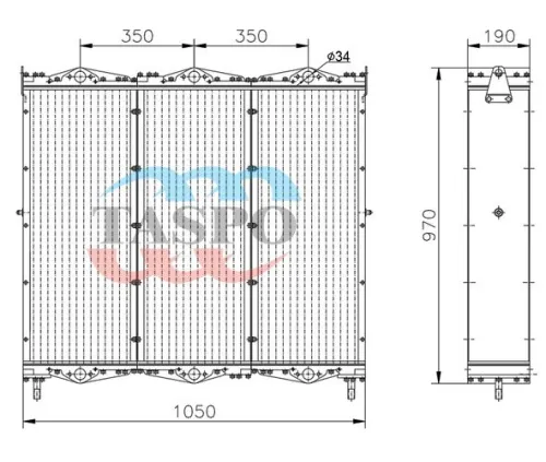 843-1301010 Радиатор водяной (дв.ТМЗ-8435.10;8481.10) ТАСПО