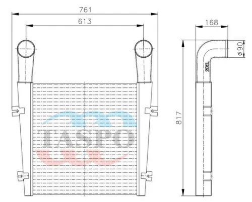 551603-1323010-000 Охладитель наддувочного воздуха (ОНВ) МАЗ-551603 (дв.ЯМЗ-236БЕ2) ТАСПО