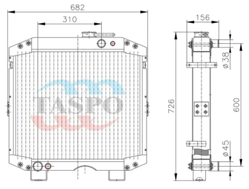 3205Т-1301010 Радиатор водяной ПАЗ-3205 универсальный; алюмин . ТАСПО